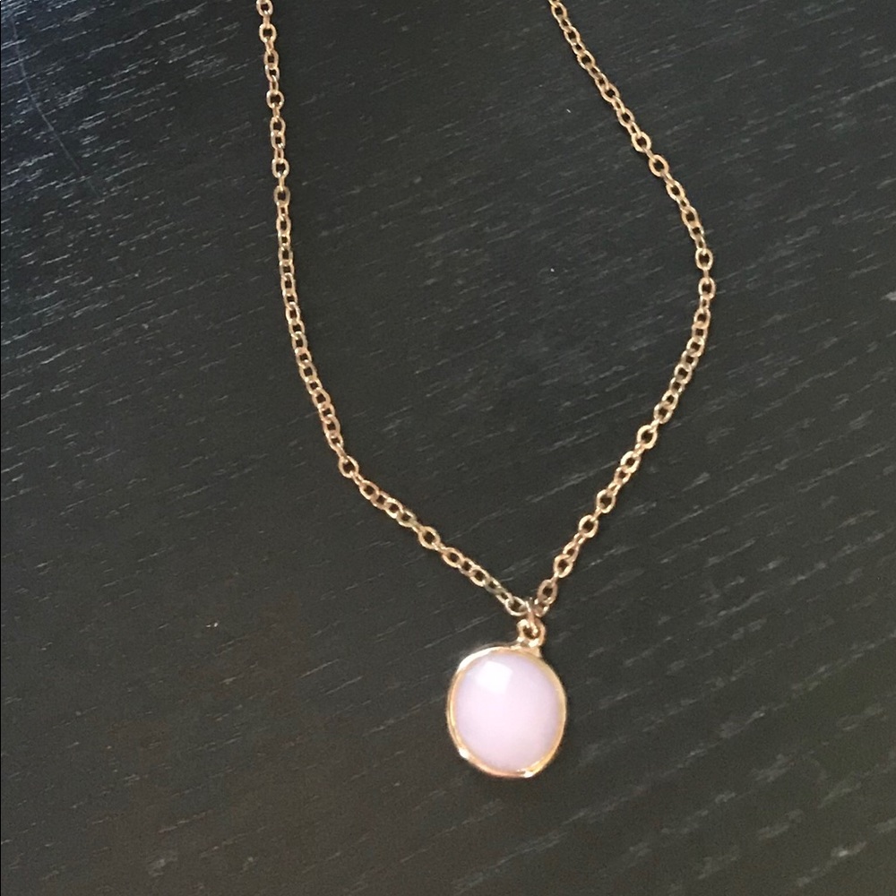 Choker necklace with pink pendant